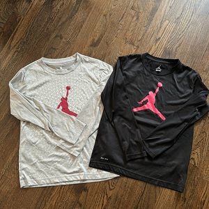 2 Nike Jordan long sleeve drifit tee